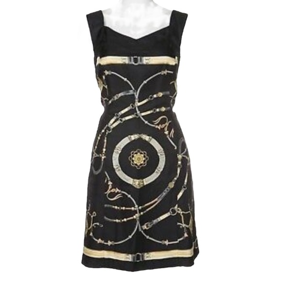 J. McLaughlin Silk Dress V Neck Equestrian Print Sleeveless Size 6 - Picture 12 of 12